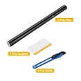 thumbnail image 3 of 1 Set Carbon Fiber Vinyl Wrap 15.75" x 5ft Self-Adhesive Car Sticker Waterproof Wrap Roll for DIY Decor Automotive Exterior Interior Protection with Scraper Tool, Silver Black, 3 of 7