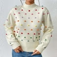 thumbnail image 6 of DailyTrove Women's Polka Dot Christmas Sweaters for Womens Long Sleeve Crewneck Loose, Casual Brunch Plus Size Friendly, 6 of 6
