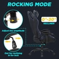 thumbnail image 4 of BestOffice Home Office Ergonomic Computer Lumbar Support Headrest Adjustable Armrest Rolling Swivel E-Sports Racing Desk Task Chair Blue, 4 of 7