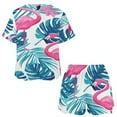 thumbnail image 3 of Flamingo Pattern Pajamas Set Womens Loungewear Sleepwear 2 Piece PJ Sets, 3 of 7