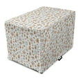 thumbnail image 1 of Tea Party Dog Crate Cover, Scattered Motifs of Coffee French Press Mocha Pot Cupcake Pastry Pretzels, Easy to Use Pet Kennel Cover Small Dogs Puppies Kittens, 7 Sizes, Pale Caramel Peach, by Ambesonne, 1 of 6