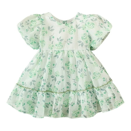 

Pedort Party Dress For Girls Toddler Baby Girl Tutu Tulle Dress Sleeveless Fluffy Cute Party Sundress Green 8
