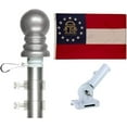thumbnail image 1 of State Flag and Tangle Free Flagpole Set, Choose from All 50 State 3'x5' Flags with a Residential or Commercial Flag Pole, Includes State Flag, Flag Pole and Adjustable White Bracket Georgia, 1 of 1
