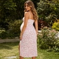 thumbnail image 5 of Maternity Floral Print Nursing Dress, Sleeveless Strappy Breastfeeding Gown, Pregnancy Clothes For Women Pink Xl, 5 of 8