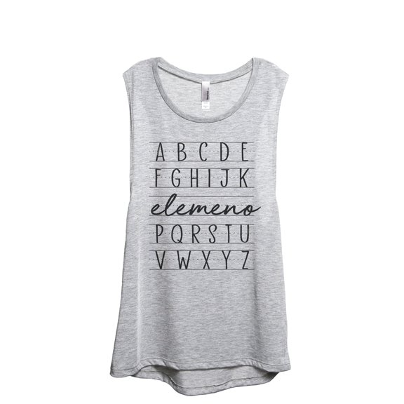 ABC Elemeno Women's Fashion Sleeveless Muscle Workout Yoga Tank Top Sport Grey X-Large