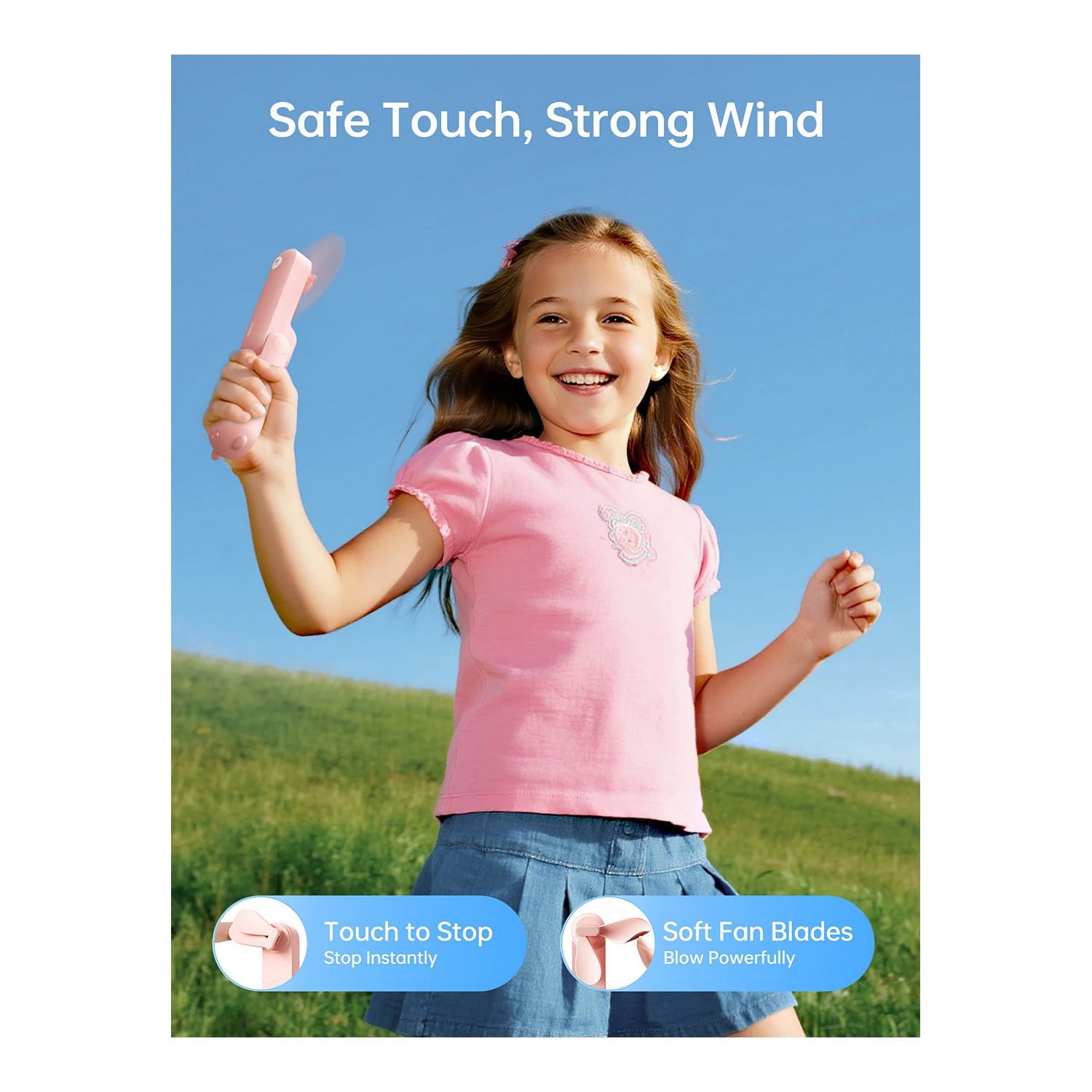JisuLife Handheld Fan Life8X, Pink