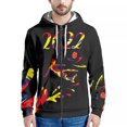 thumbnail image 1 of 2022 Qatar Football World Cup Zip Hooded Sweater Netherlands Spain Brazil Fans Cheering Jacket, 1 of 5