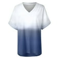 thumbnail image 5 of Womens Summer Tops Short Sleeve V Neck T Shirts Tees Tie Dye Printed Gradient Shirt Side Split Tunic Tops Casual Loose Fit Blouse Tops, 5 of 6