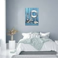 thumbnail image 2 of Bathroom Nautical Wall Art Modern Starfish Anchor Lighthouse Pictures Wall Decor Navy Blue Ocean Home Decor Modern House Decoration Canvas Painting Prints for Bathroom Living Room 12"x16", 2 of 6