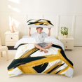 thumbnail image 2 of Homewish Gold Black Circle Twin Duvet Cover,Aesthetic Geometric Twin Bedding,Reversible,2 Pieces,1 Duvet Cover and 1 Pillowcase, 2 of 6