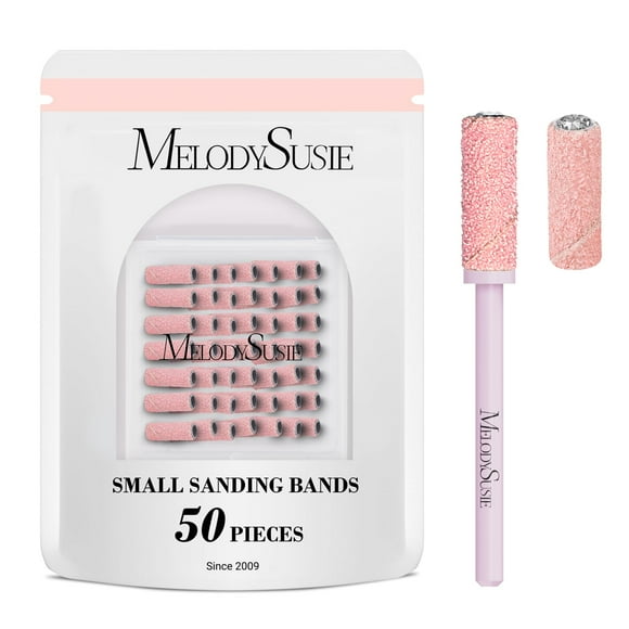 Juego de brocas para uñas MelodySusie, 50 unidades con broca de mandril de 3,1 mm