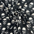 thumbnail image 3 of Serafina Home Halloween Blanket Throw: White Skulls on Black Fleece Extra Large 70 x 50 for Sofa Bed Couch Chair Dorm, 3 of 7