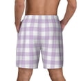 thumbnail image 4 of Balery Purple Checkboard Mens Swim Trunks Swim Shorts for Men Quick Dry Inseam Beach Shorts with Compression Liner Pocket-Large, 4 of 9