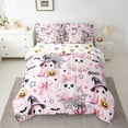 thumbnail image 2 of Castle Fairy Girls Bowknot Ghost 7pcs Bedding Comforter Set,Halloween Pumpkin Queen Bedding Sets Super Cozy,Stars Print Queen Sheet Sets,Breathable Home Decor, 2 of 8