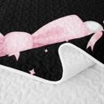 thumbnail image 5 of meiyoeat Bowknot Letter Print A Quilt Full For Girls,Girly Pink Bow Full Bedspread Sets For Kids,3-Piece, 5 of 7