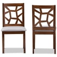 thumbnail image 3 of Baxton Studio Abilene Mid-Century Grey Fabric Upholstered and Walnut Brown Finished Dining Chair Set of 2, 3 of 7