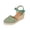 Green, variant on Womens Espadrille Sandals Crochet Lace Adjustable Ankle Strap Shoes Summer Closed Toe Chunky High Heel Sandals
