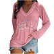 thumbnail image 2 of Pntutb Moda Mujer Causal Con Cuello En V Blusa Estampada Camiseta De Manga Larga Tops De Otoño Pntutb Pntutb-5259, 2 of 5