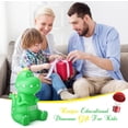 thumbnail image 2 of Dinosaur Piggy Bank for Boys, Unbreakable Kids Piggy Bank with 2 Alphabet & 10 Dinosaur Stickers & 4 Dinosaur Toys Set, Coins Money Banks for Kids Toddlers, Dinosaur Toy Christmas Gifts for Boys Kids, 2 of 7