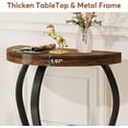 Tribesigns Half Round End Table, 2 Tier Half Moon Side Table Semi