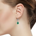 thumbnail image 2 of Gem Stone King 925 Sterling Silver Earrings Nano Emerald Persian Blue Moissanite (10.10 Cttw), 2 of 3