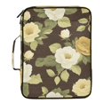 thumbnail image 2 of Haosy Accordion File Organizer Zipper Binder 500 Sheet 6-Tab Expanding File Folder Multi-Pocket 1.2 Inch 3 Ring Brown Cream Roses, 2 of 7