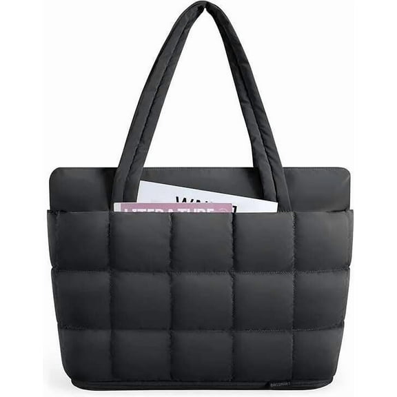 Expandable Tote Puffer Small tote bag with Zipper, Travel Bags Casual Handbags Nurse Bag