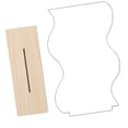 thumbnail image 1 of Espejo de maquillaje acrílico irregular, espejo de mesa, tocador, base de madera para dormitorio. A, 1 of 9