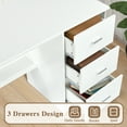thumbnail image 2 of DreamCurship White Desk with Drawers, White Computer Desk with Shelves, Home Office Desk for Small Space, White, 2 of 8