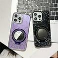 thumbnail image 3 of Glitter Case for iPhone 16 Case Sparkly Bling Cute with Stand Makeup Mirror Anti-Scratch Soft TPU Transparent Slim Fit Full Body Drop Protective Case for iPhone 16 6.1 inch Star Purple, 3 of 9