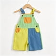 thumbnail image 2 of LJEFF Kids Color Block Overalls Shorts, Breathable Summer Casual Adjustable Straps Summer Toddler Jumpsuit Blue Size 3 T, 2 of 6