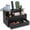 Double Drawer-Black, variant on Hair Tool Organizer with Drawer Wood Hair Dryer Holder and Hot Tools Styling Storage for Bathroom Vanity Countertop, Black
