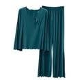 thumbnail image 2 of Naittoop Women's Modal 2 Piece Outfits, Loose Crewneck Long Sleeve Top and Pjs Pants Matching Lounge Sleepwear Sets, 2 of 5