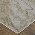 thumbnail image 4 of Feizy Aura Modern Abstract, Ivory/Taupe/Gold, 12' x 15' Area Rug Easy Care Stain Resistant Fade Resistant Industrial Watercolor Floor Rug for Living room Bedroom, 4 of 10