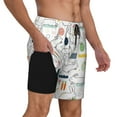 thumbnail image 2 of Daiia Easter Rabbit Mens Swim Trunks Swim Shorts Quick Dry Swim Shorts with Mesh Lining Pockets-Small, 2 of 9