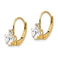 thumbnail image 2 of 14k Madi K CZ Heart Leverback Earrings in 14k Yellow Gold, 2 of 3
