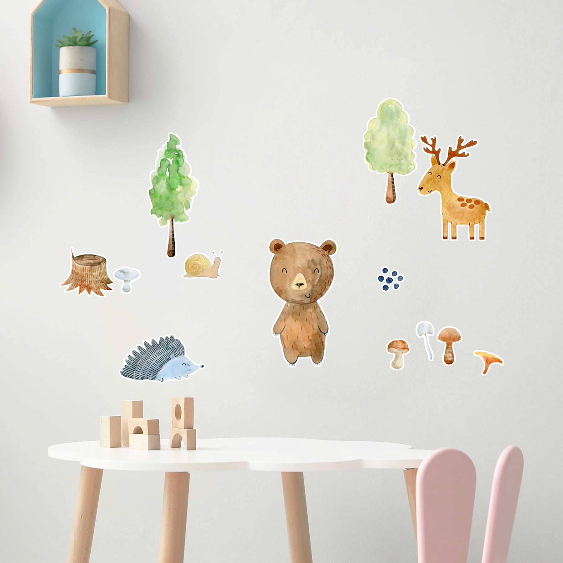 Crearreda Watercolor Forest Wall Stickers