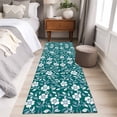 thumbnail image 4 of 2'x6' Rug Runners for Hallways Kitchen, Green White Floral Non Slip Entryway Beside Floor Carpet Runner, Farmhouse Retro Botanical Leaves Washable Laundry Room Bedroom Throw Rugs Mat for Family Pet, 4 of 8