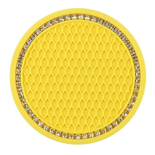 Posavasos para coche con forma de diamante, de silicona, antideslizante, con pegamento suave y diamantes de imitación, suministros creativos para posavasos de coche