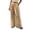 Khaki, variant on Women Cotton Linen Wide Leg Pants, Boho Baggy Casual Palazzo Trousers with Pockets, Soft Breathable Lounge Daily Wear Yellow