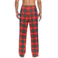 thumbnail image 4 of FORMRS Mens Pajama Pants with Pockets Cotton Sleepwear Lounge Bottoms Sizes S-2XL, Red and Blue Pattern, 4 of 7