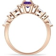 thumbnail image 6 of Art Deco Marquise Vintage Style Ring Amethyst Cubic Zirconia Rose Tone 925 Sterling Silver, Size 8, 6 of 7