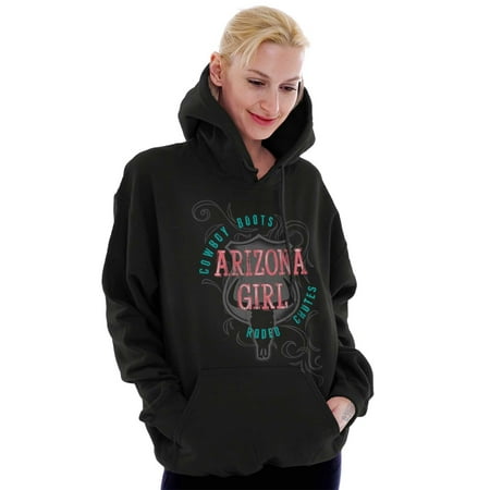 Cowgirl Womens Hooded Pullover Sweatshirt Arizona Boots Country Western AZ