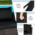 thumbnail image 6 of Costway 4PCS Patio Rattan Corner Sofa Sectional Furniture Set Black Cushion, 6 of 10