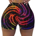 thumbnail image 2 of Balery A Bright Abstract Pantalones cortos de entrenamiento estampados para mujer, sin costuras, ajustados, para gimnasio, yoga, correr, deportes, ejercicio activo, fitness.-X-Large, 2 of 8