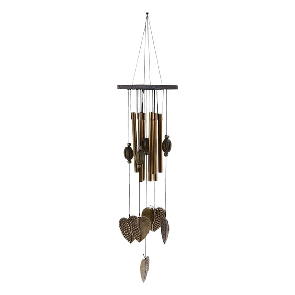 1 Pcs Hanging Wind Bell, Brass Wind Chimes, Home Pendant Wind Chime, Metal Heart Wind Chimes Windchime Ideal for Garden or Patio Remembrance