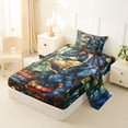 thumbnail image 2 of Feelyou Western Magic Dragon Twin Sheet Sets for Kids Boys Teens, Study Animal Bedding, Blue Gold, 3pcs, 2 of 5