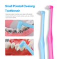 thumbnail image 1 of 2-pack orthodontic care cleaning toothbrush irregular small pointed toothbrush braces special toothbrush (rose red + blue), 1 of 4