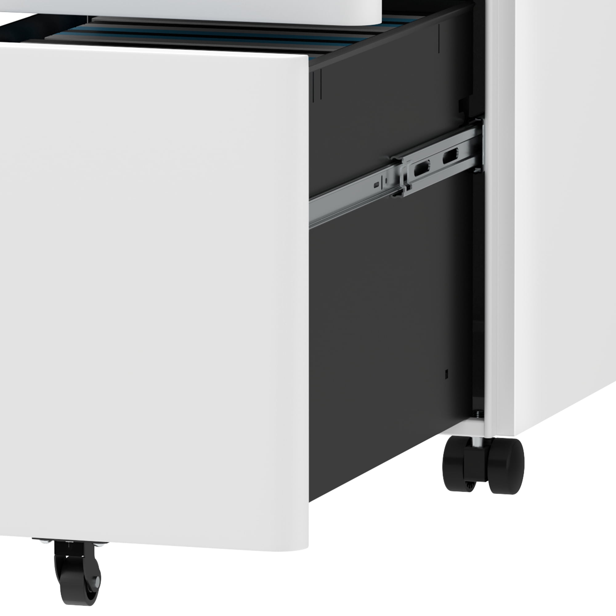 Dextrus 3-Drawer Lockable File Cabinet for A4/Letter/Legal Size Folder, Home Office, Assembled Except Casters (White)