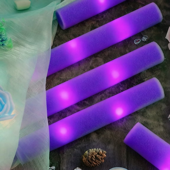 Micrency-36-Piece Purple-light Chic Glow Party Supplies - Soft Foam Sticks , Magic Glow for Bridal Shower, Birthday & Dark Party